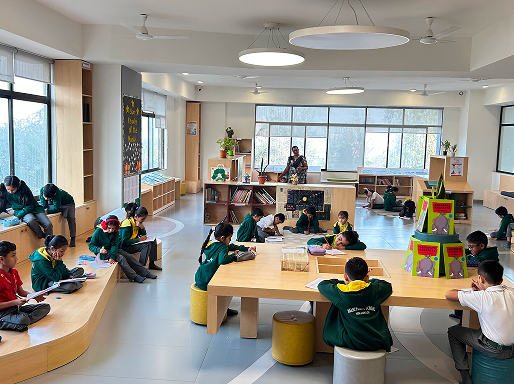 Students learning in a DPS Hinjewadi classroom with an experienced teacher